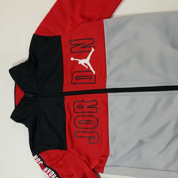 Air Jordan Kids Full Zip Track Jacket Black Red Gray size 6 - Picture 2 of 8